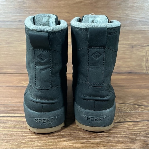 Sperry Maritime Cruz Black Leather Lace Up Ankle Boots Booties Women’s Size 7 - Picture 4 of 10